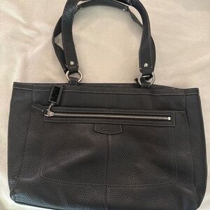 Large Coach Black Pebble Leather Bag